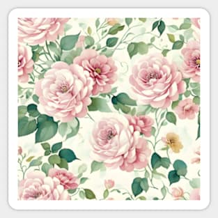 Beautiful Pink watercolor Floral Pattern Sticker